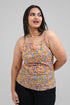 Peach Floral Cotton Printed Strap Top