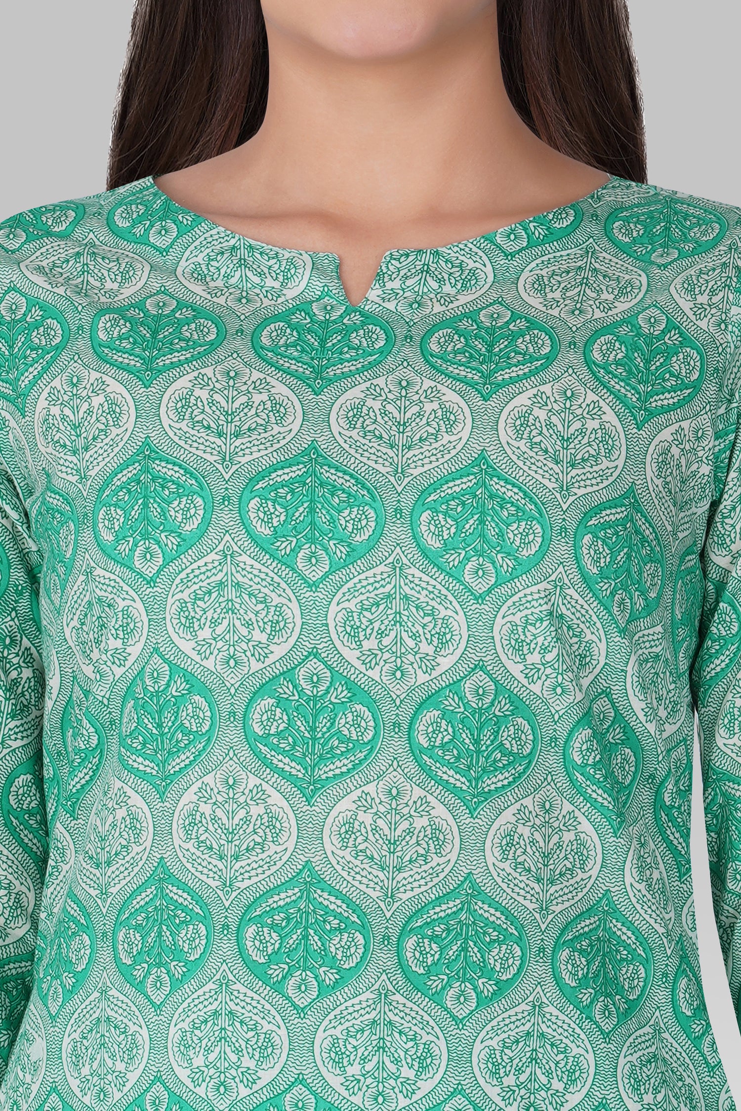 Persian Green Cotton Printed Pyjama Set