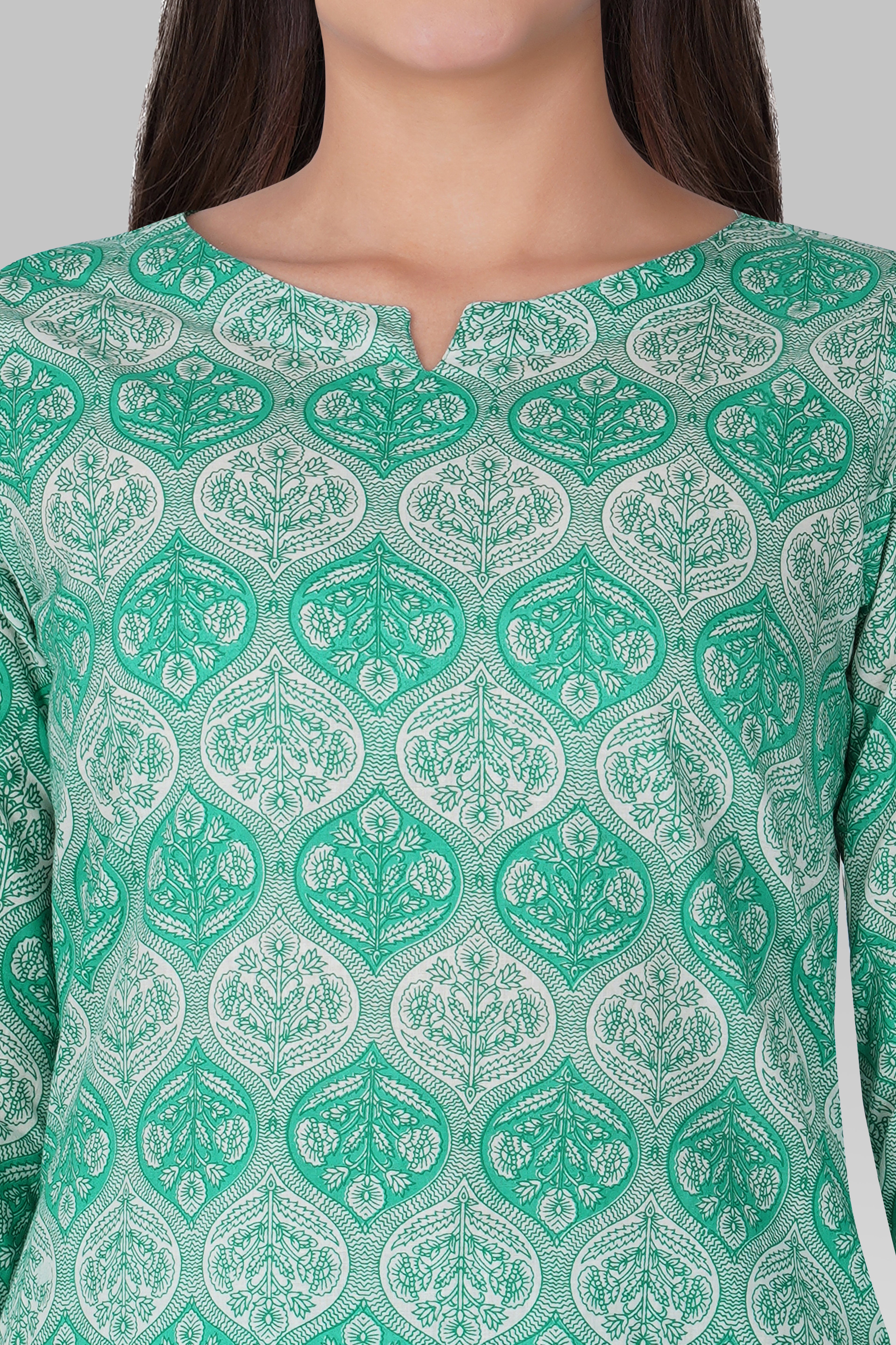 Persian Green Cotton Printed Pyjama Set