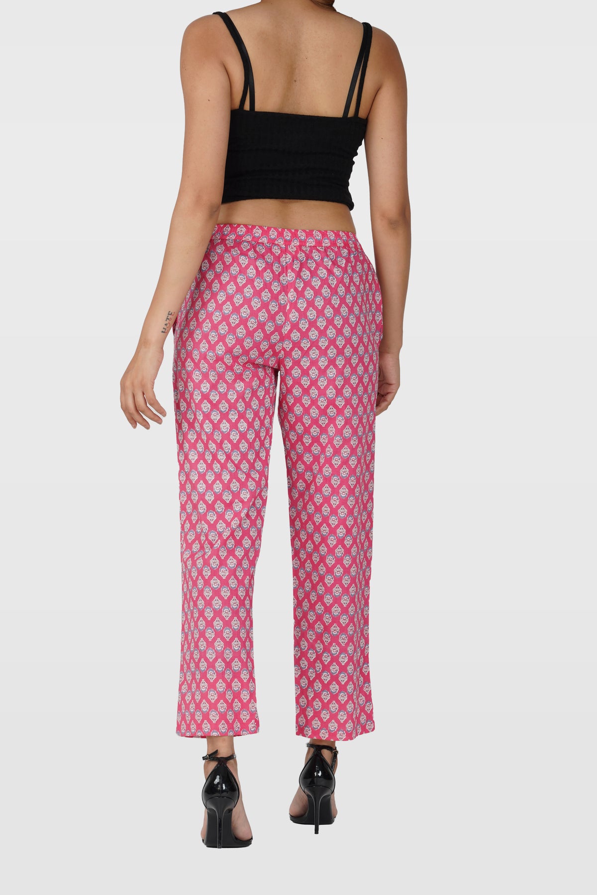 Pink Cotton Printed Bottom