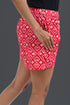 Red Ikat Cotton Printed Shorts