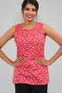 Red Ikat Cotton Printed Sleeveless Kurti