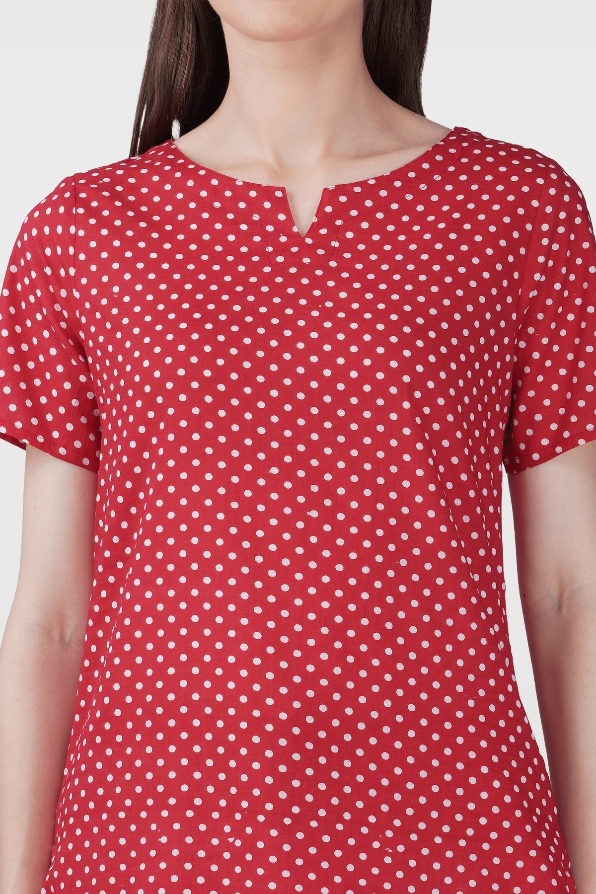 Red Cotton Printed Pyjama Set