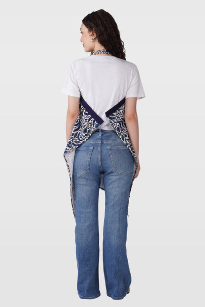 Regal Blue Cotton Printed Feeding Apron