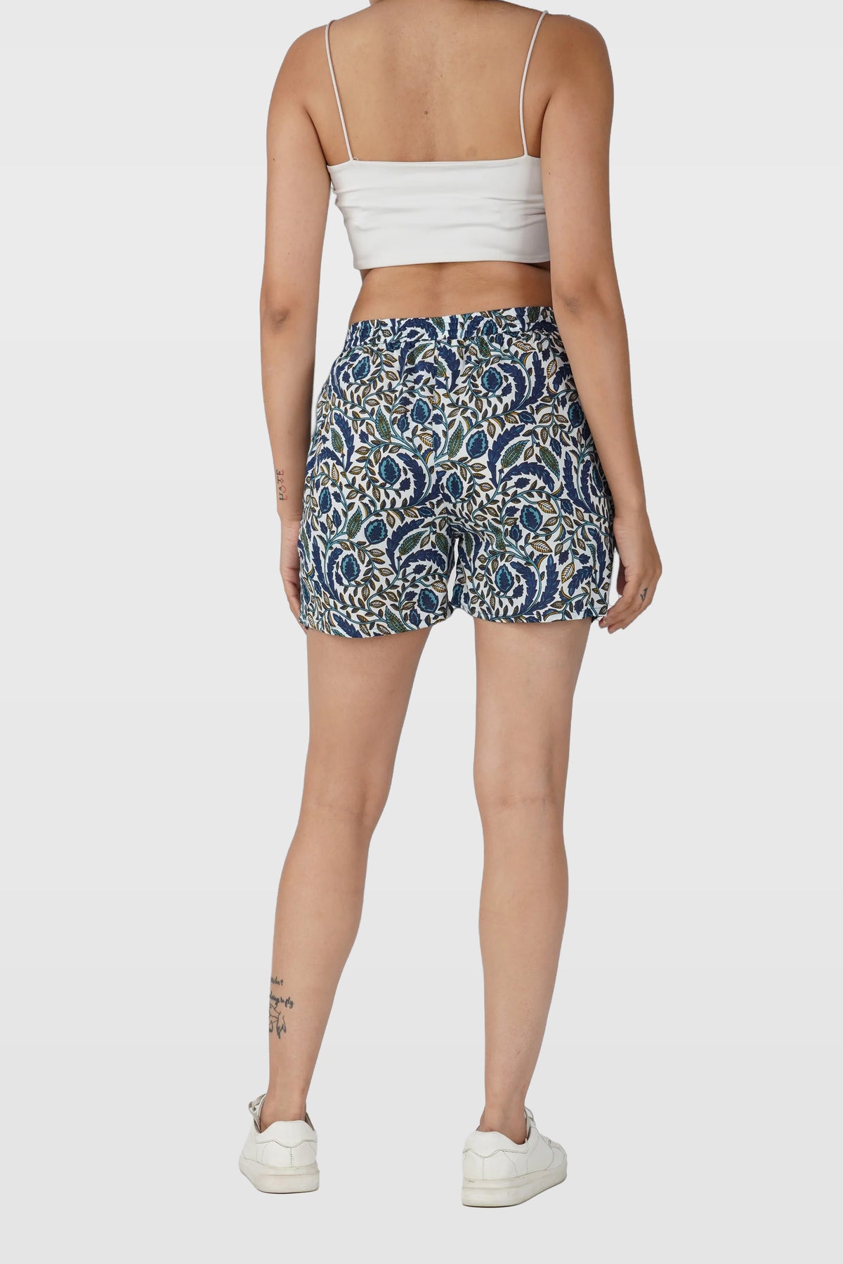 Regal Blue Cotton Printed Shorts
