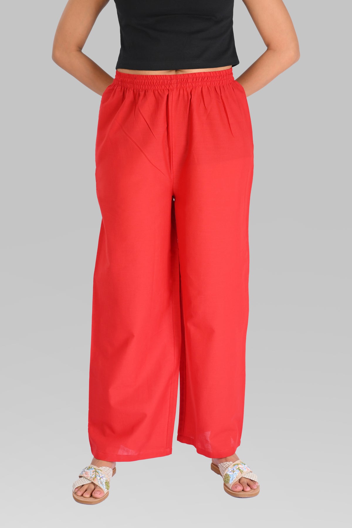 Ruby Red Cotton Printed Kurta Set