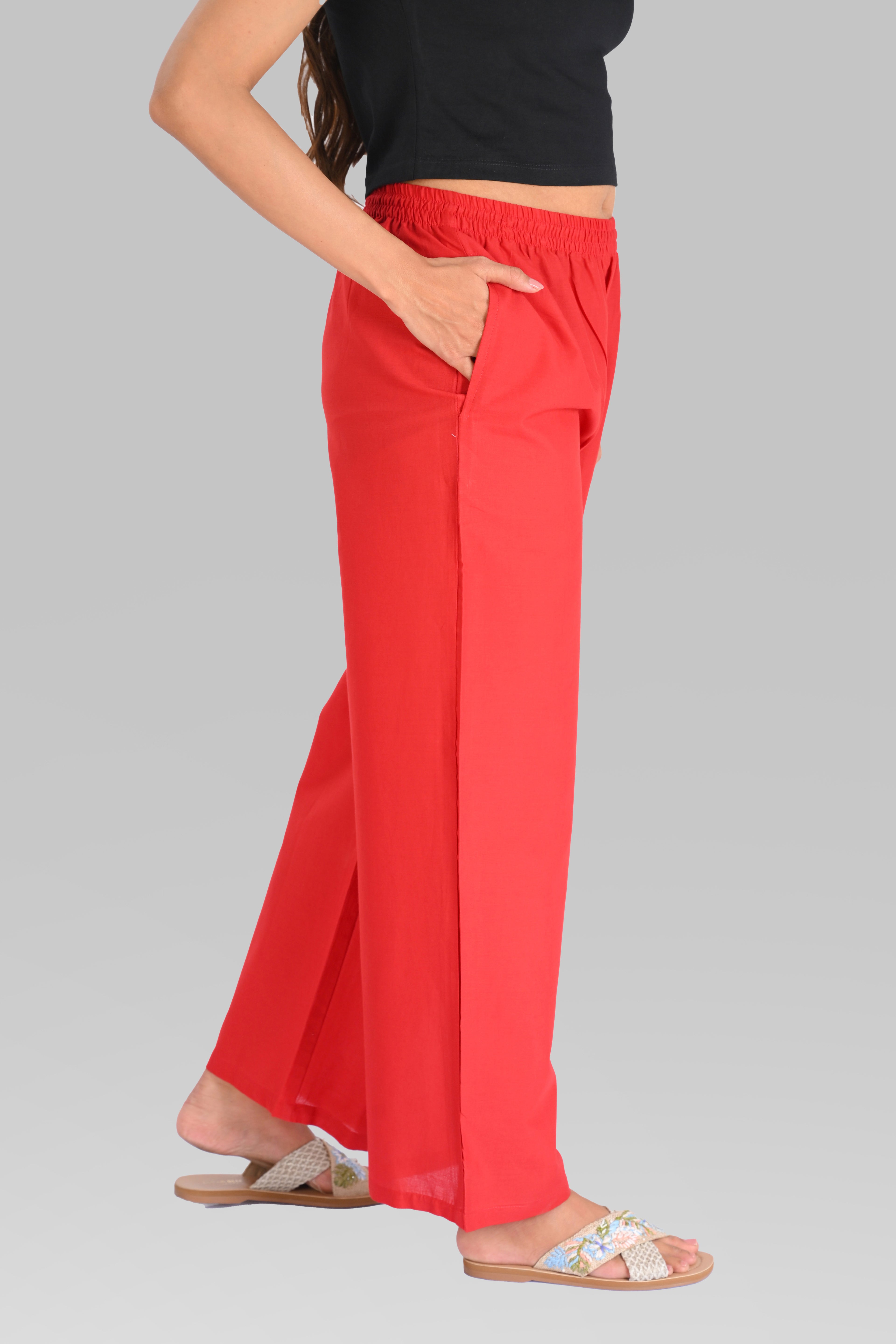 Ruby Red Cotton Printed Kurta Set