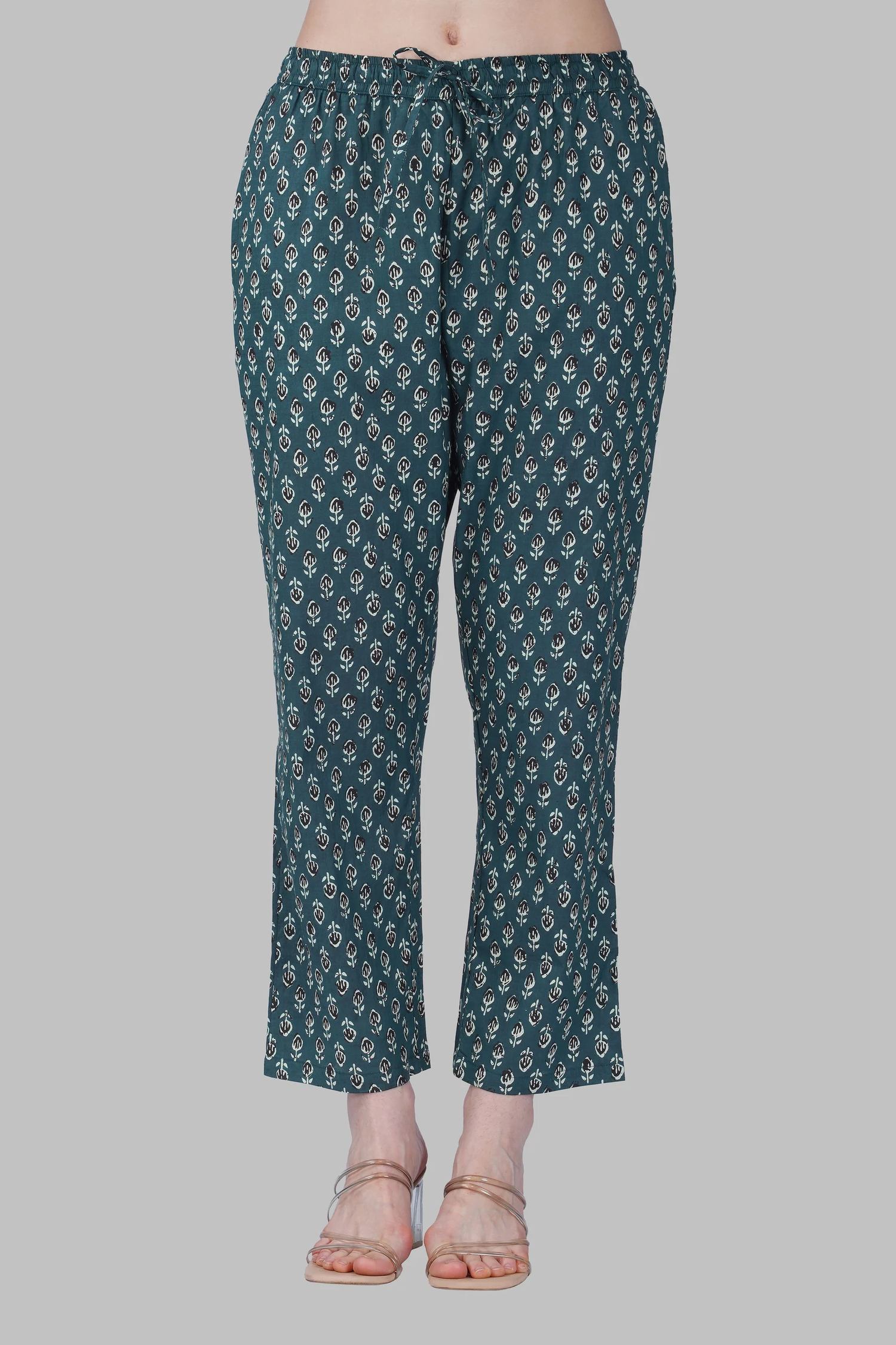 slate grey cotton printed pyjamaset
