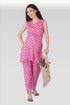 Soft Magenta Cotton Printed  Maternity and Feeding Kurta Set
