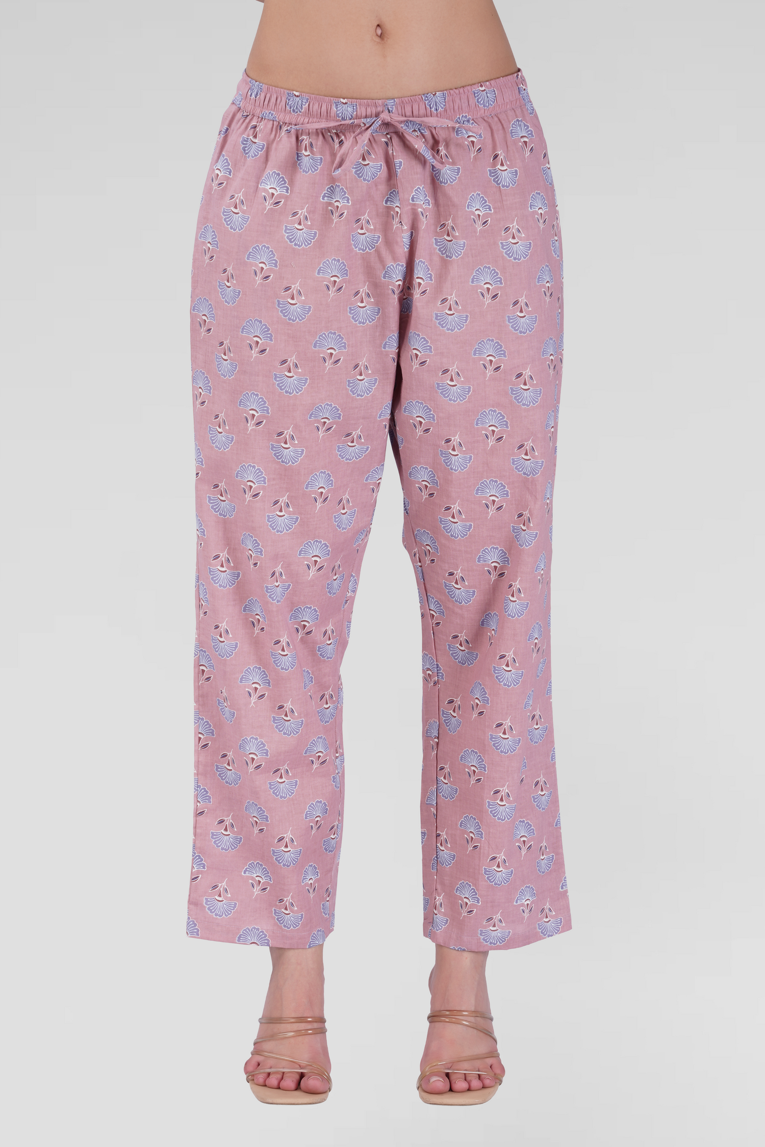 Soft Mauve Cotton Printed Pyjama Set