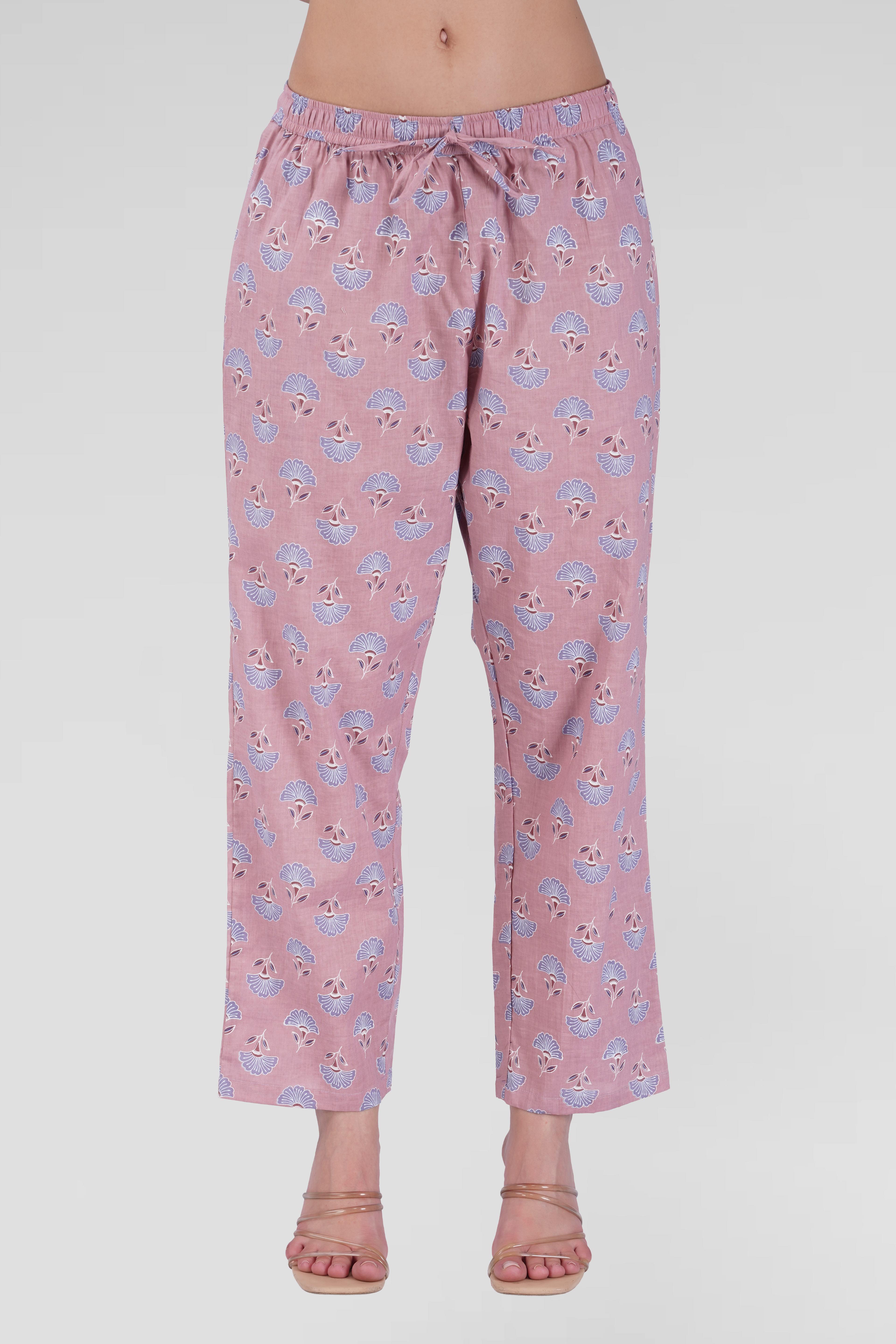 Soft Mauve Cotton Printed Pyjama Set