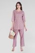 Soft Mauve Cotton Printed Pyjama Set