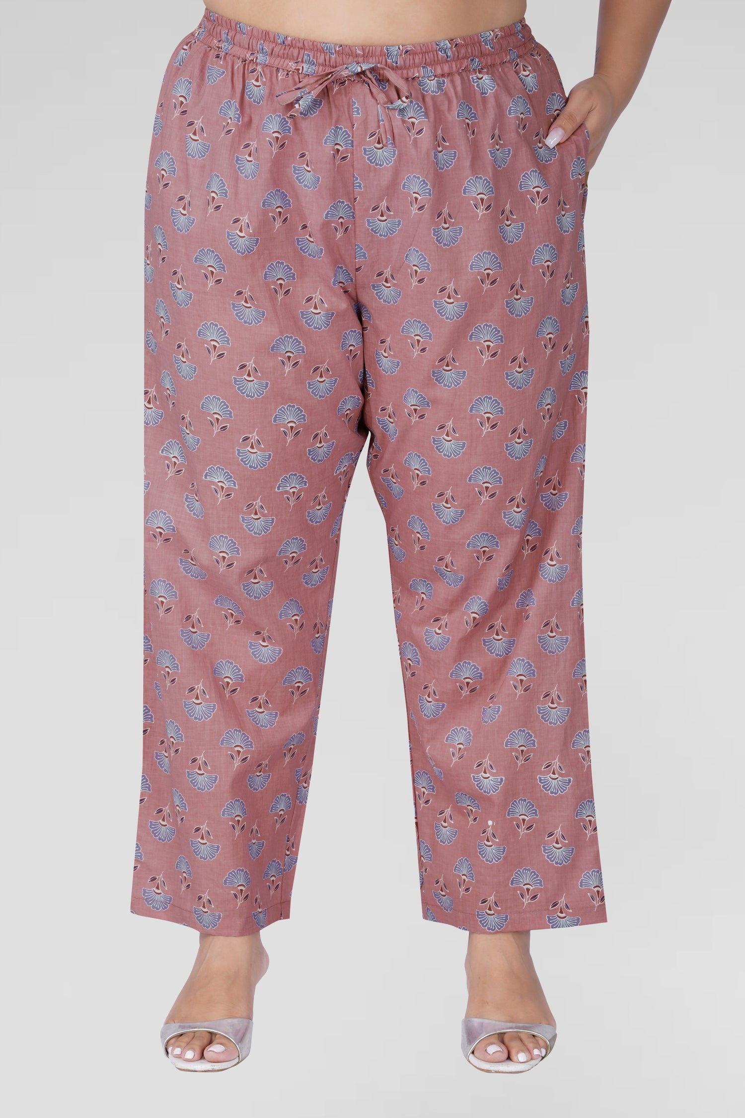 Soft Mauve Plus Size Cotton Printed Pyjama Set