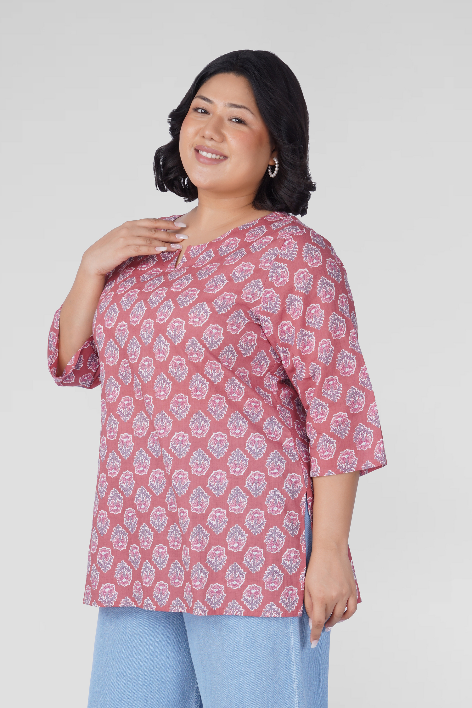 Turkish Rose Plus Size Cotton Printed Kurti