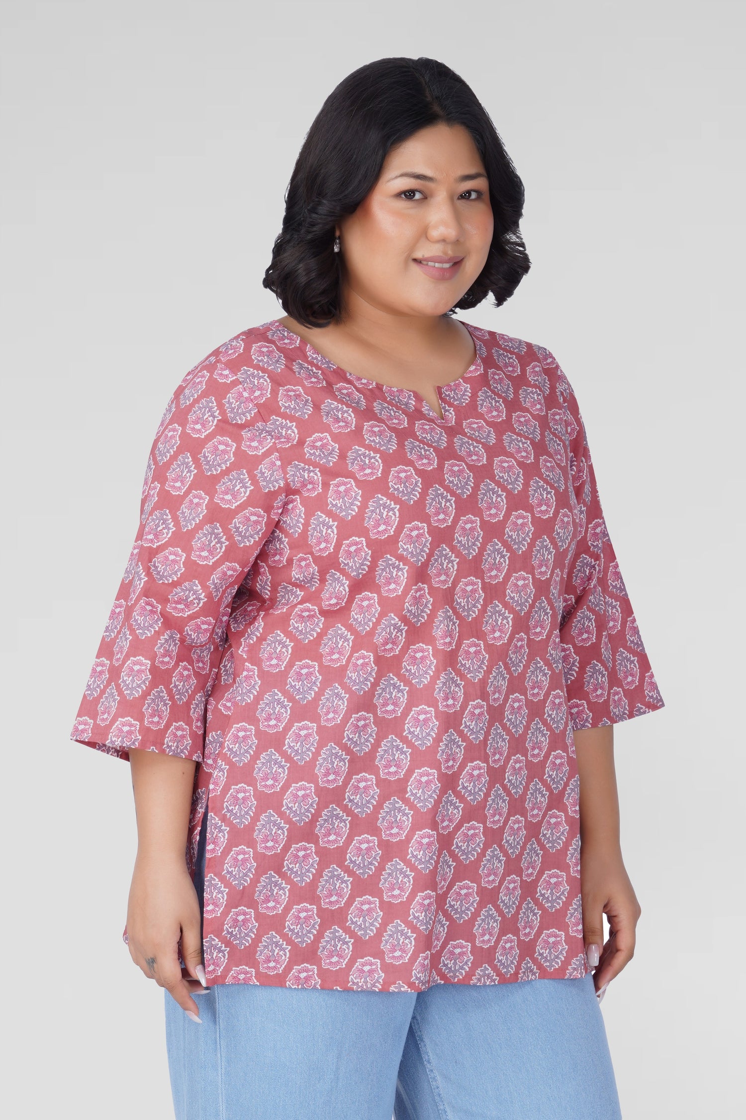 Turkish Rose Plus Size Cotton Printed Kurti