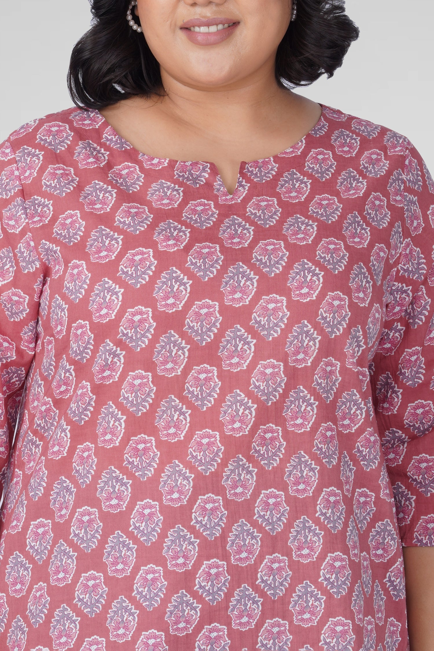 Turkish Rose Plus Size Cotton Printed Kurti