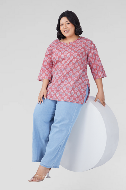 Turkish Rose Plus Size Cotton Printed Kurti