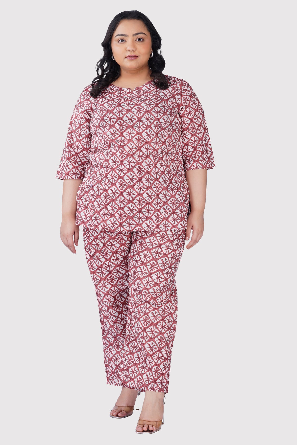 Turkish Rose Plus Size Cotton Printed Pyjama Set