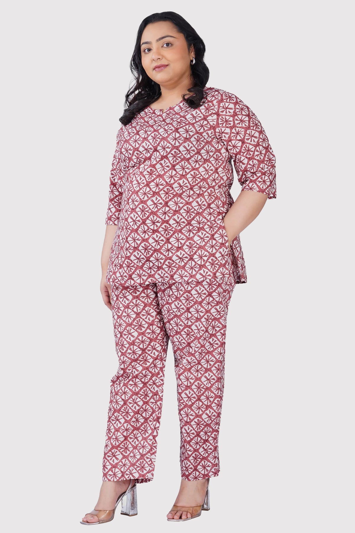 Turkish Rose Plus Size Cotton Printed Pyjama Set
