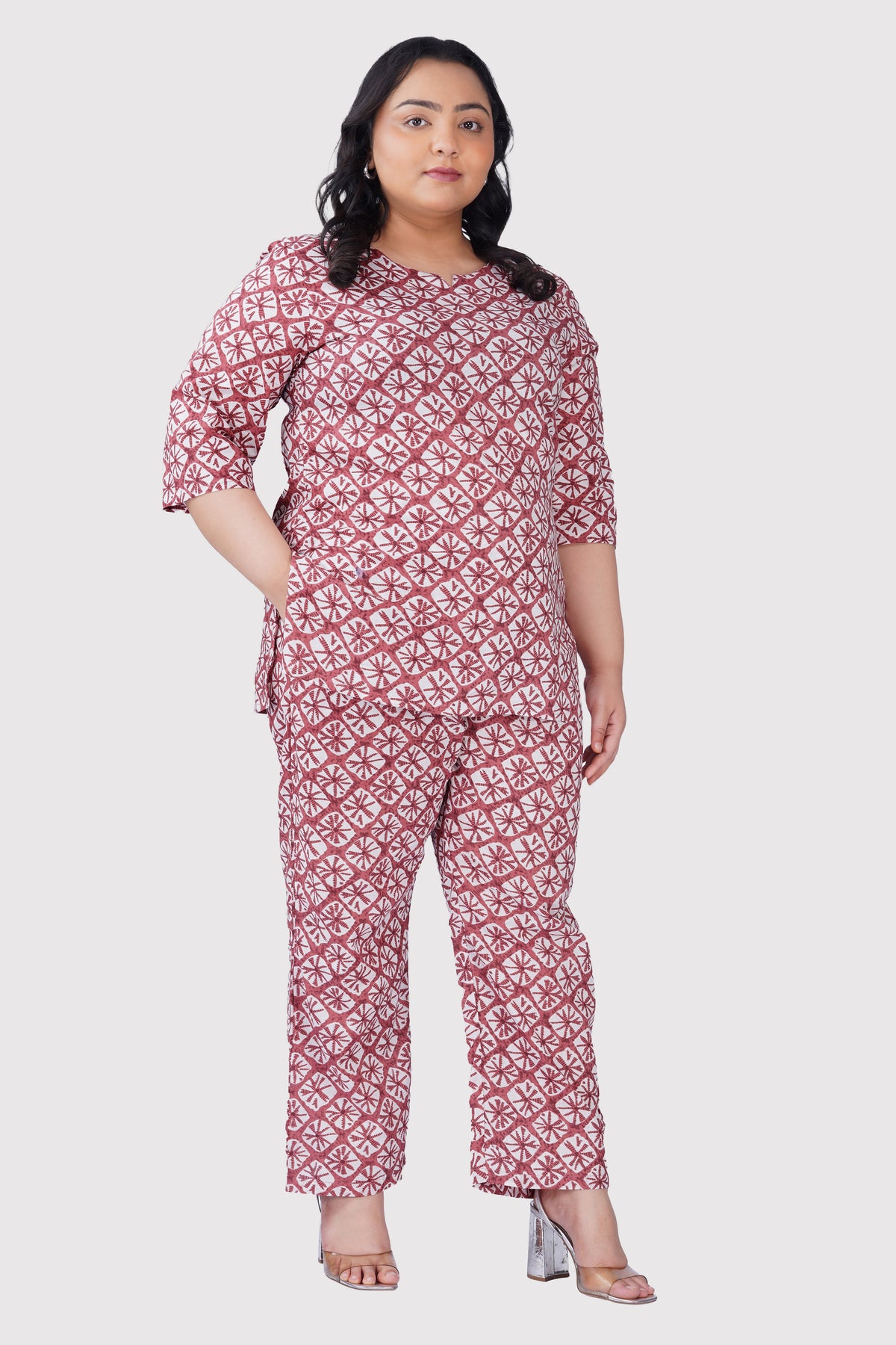 Turkish Rose Plus Size Cotton Printed Pyjama Set