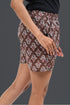 Woody Brown Cotton Printed Shorts