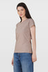 Warm Grey Cotton V-Neck T-Shirt