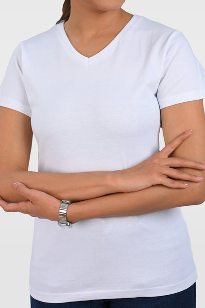 White Cotton Crew Neck T-Shirt