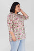 White Plus Size Cotton Printed Kurti