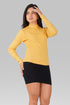 Yellow Ribbed Mock Neck Long Sleeve Top