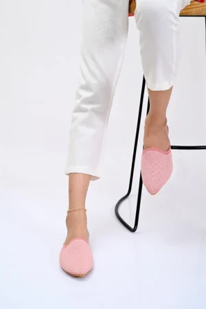Pink Patterned Mules