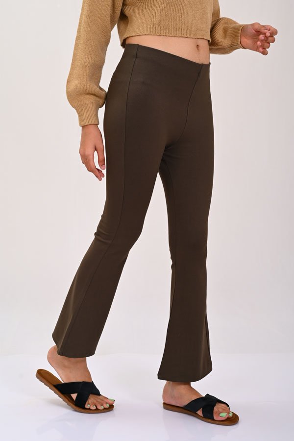Embellished Buckle Detail Bootcut Trousers