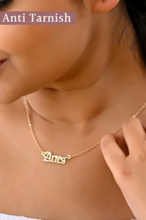 Aries Zodiac Script Anti Tarnish Necklace for Women